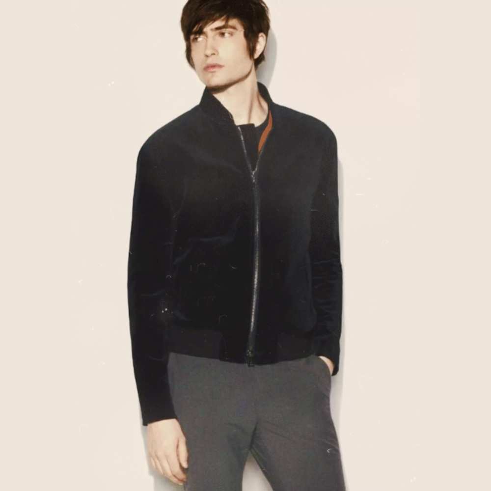 John Varvatos black zip coat